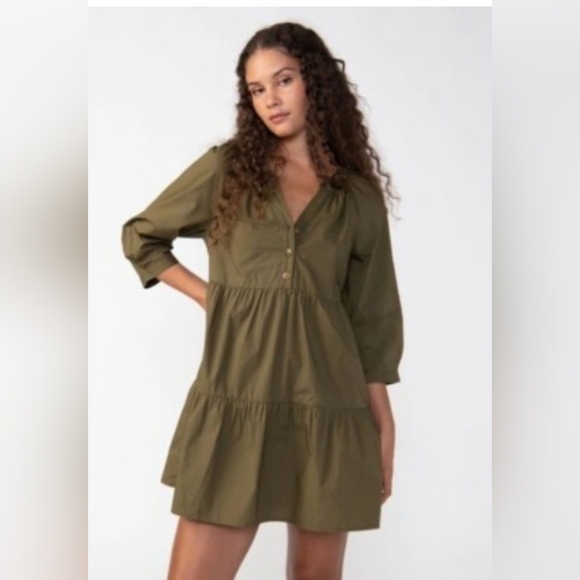 Sanctuary Dresses & Skirts - Sanctuary Size M Olive Green Mini Dress Cotton Made In China